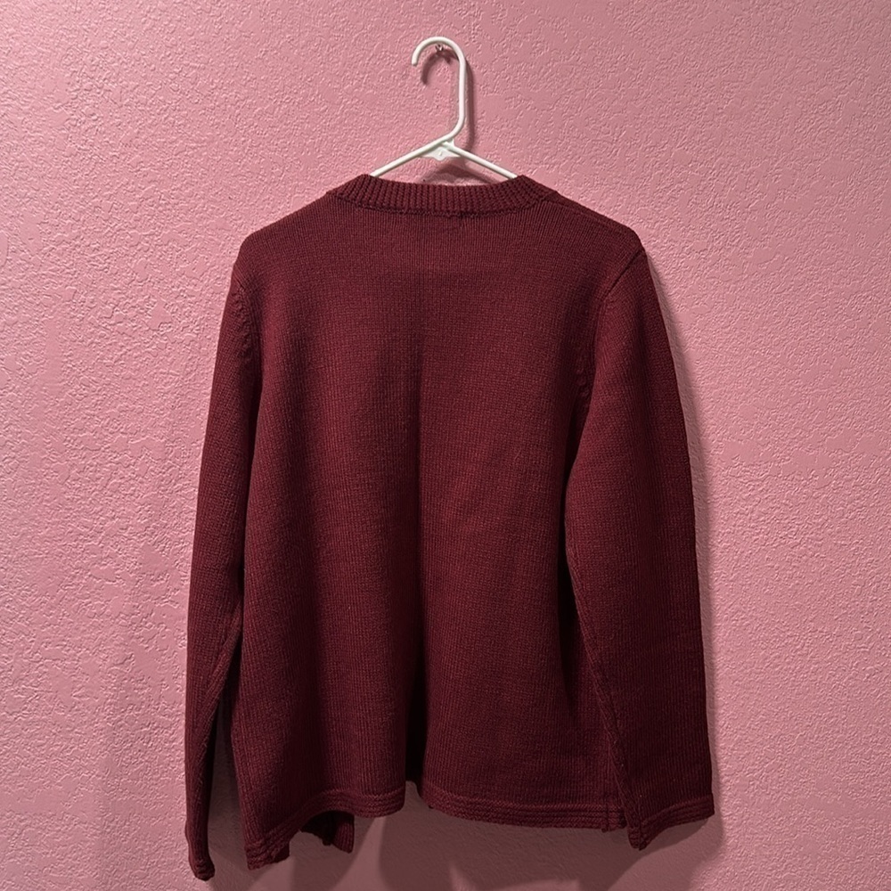 KORET Vintage Women’s Burgundy Knit Cardigan Size L - Picture 3 of 6